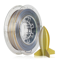 Filament PLA Soie Arc-en-ciel 2 Couleurs en 1, Tiges en Plastique 3D, Filament Bicolore, Diamètre 1,75 mm pour Imprimantes 3D FDM