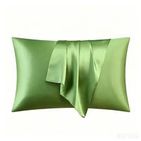 Taie d'oreiller rectangulaire en polyester de couleur unie, texture soyeuse et fraîche, douce et agréable pour la peau, ensemble de literie pour la maison (design moderne et minimaliste)