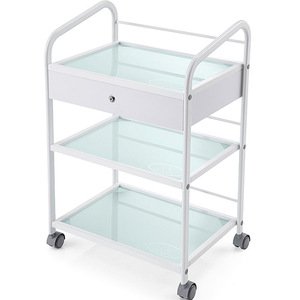 Dongpin Beauty Mobile <b>Tool</b> Cart 57x41.5x86 Tempered Glass Salon <b>Trolley</b> - Product Image 1