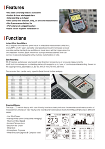 मूल स्कार्लेट WR-3 प्लस वायरलेस एनीमोमीटर पवन गति और दिशा अलार्म सेंसर टॉवर क्रेन मोबाइल क्रेन के लिए - Product Image 5