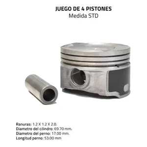 Kit pistoni in alluminio di alta qualità per Chevrolet Spark 4 Cyl 73 1.2 motore pistone e pistone pezzi di ricambio - Product Image 5