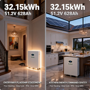 Baterai Surya 48V 51.2V 628Ah 32kWh untuk Sistem Energi Surya, Tipe Berdiri Lantai dengan Roda - Product Image 2