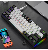 LEAVEN K620 Yeni RGB LED Arkadan Aydınlatmalı USB Type-C Oyun Klavyesi Kablolu Mekanik 61 Tuşlu OEM Değiştirilebilir DIY Anahtarlar Su Geçirmez