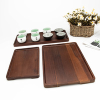 Plateau à thé en bois de noyer noir nordique, produit de conception en bois découpé CNC, production OEM de bois, service de découpe CNC du bois