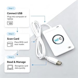 Lecteur de cartes NFC RFID portable de bureau, alimenté par USB, sans contact, lecteur et enregistreur de cartes à puce M1 F08 - Product Image 6