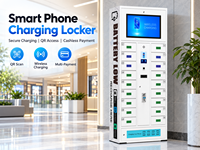 Casier portable haute performance pour salle de sport, bleu, avec écran publicitaire multilingue, mot de passe personnalisé, chargement de téléphone portable intelligent, assemblé