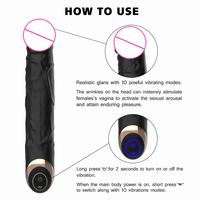 Sex Shop 10 Fréquences Réalistes Vibromasseur Massif Vibrant Jouet Sexuel pour Adultes Masturbateur Marque Jouet Sexuel Vagin Point G Vibromasseur Pénis Grand