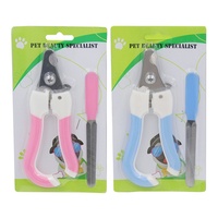 Coupe-ongles manuel en acier inoxydable pour chiens et chats et ensemble de ciseaux à grande lame