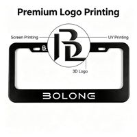 Cadre de plaque d'immatriculation en plastique ABS standard américain, fabrication directe BOLONG, logo personnalisé OEM, support de plaque d'immatriculation de voiture, commande en gros