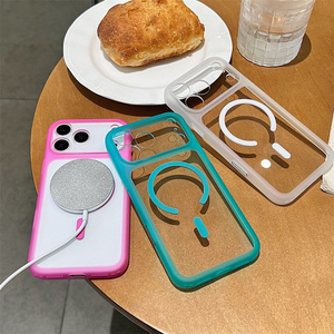Nueva Funda Magnética Transparente Fluorescente para Teléfono Móvil iPhone 17 16 15 14 Pro Max, Carcasa Trasera Antigolpes de PC - Product Image 6