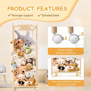 Carrito <span class=keywords><strong>de</strong></span> Almacenamiento con Ruedas para Juguetes <span class=keywords><strong>de</strong></span> Peluche y Muñecos, Diseño <span class=keywords><strong>de</strong></span> Zoológico, para Dormitorio - Product Image 5