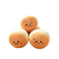 Mini boulette comestible aromatisée au lait, jouet sensoriel anti-stress à presser, en forme de pain vapeur souple