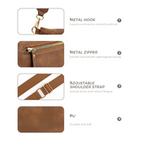 Sac bandoulière en cuir PU pour femme, sac banane décontracté, grand sac à bandoulière avec pochette à monnaie, sac ceinture réglable pour usage quotidien