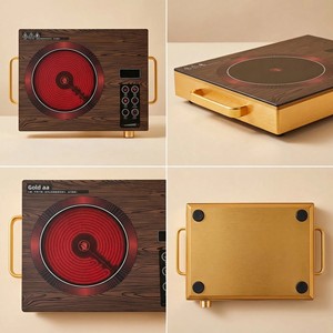 <span class=keywords><strong>Estufa</strong></span> <span class=keywords><strong>Eléctrica</strong></span> de Cerámica con Aspecto de Madera, Sin Llama Abierta, No Requiere Utensilios Especiales, Control Táctil, 3000W, Directo de Fábrica - Product Image 4