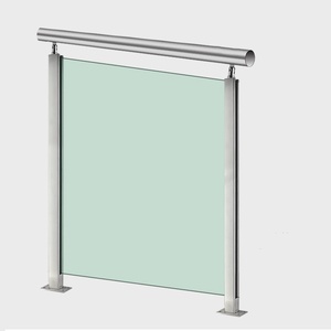 Lan can kính cuối bài ban công sàn cầu thang kính cường lực hàng rào tấm bài mà không cần khoan kính - Product Image 3