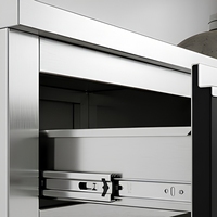 Meuble de cuisine extérieur moderne sur mesure de 2,5 m en acier inoxydable 304, avec évier et rangement modulaires pour barbecue