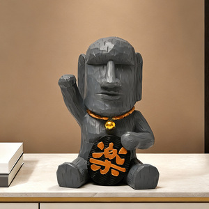 <b>Top</b> Rhyme <b>Easter</b> Island Stone Statue Resin Figurine Artistic Desktop Decoration For Home Living Room Housewarming Gift - Product Image 2