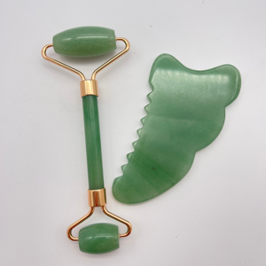 เครื่องนวดผิวหินหัวใจธรรมชาติ guasha หยกเขียว guasha ขูดเครื่องนวด Aventurine หยก guasha - Product Image 3