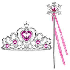 MS - Juego de Accesorios de Regalo para Niñas, Corona y Varita Mágica de Princesa para Fiesta de Halloween, Varios Estilos - Product Image 3