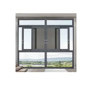 热断铝合金钢化玻璃隔音密封阳台防蚊推拉窗定制