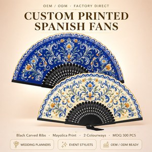 Abanicos de Mano para Personalizar, Abanico de Mano Tradicional Chino, Mini y Medianos, Personalizados, Plegables, con Flores, para Niña - Product Image 1