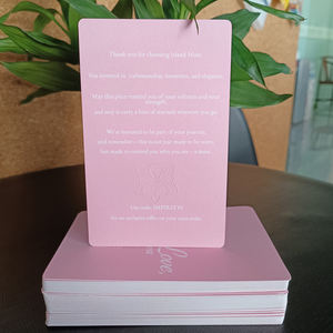 Biglietto di Ringraziamento 100*150MM Verticale 300-350gsm Opaco/Angoli Arrotondati/Rosa # FBB4C4 Motivo Floreale Bauhinia <span class=keywords><strong>Bianco</strong></span> con Testo/Ricamo - Product Image 3