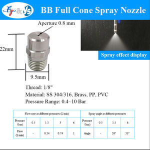 YS高品质全锥形1/4 “3/8” 实心金属不锈钢喷嘴304 316粉尘控制新条件 - Product Image 2