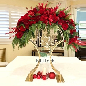 Gran oferta, decoración de boda, camino de plomo, soporte de flores de metal dorado, <span class=keywords><strong>mesa</strong></span> de boda, piezas de <span class=keywords><strong>centro</strong></span>, decoración de <span class=keywords><strong>mesa</strong></span> de fiesta de boda - Product Image 4