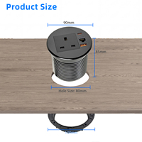 Enchufe redondo de 80 mm con salida USB e interfaz de red, módulo de punto débil personalizable, venta al por mayor de enchufes de fábrica