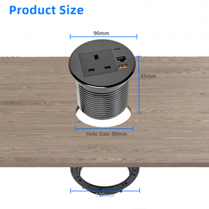 Prise de panneau ronde de 80 mm avec sortie USB et interface réseau, module de point faible personnalisable, vente en gros de prises d'usine - Product Image 3