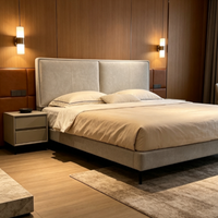 Lit Moderne de Taille Spéciale avec Cadre en Bois Massif Style Nordique Minimaliste, Durable, Confortable, Écologique, Tête de Lit Douce, Luxe