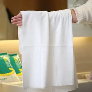 לוגו מותאם אישית סיטונאי רכה מגבת נקייה חד פעמית ניידת נסיעות מלון ספא עיסוי באיכות גבוהה לבן מגבת פנים קטנה