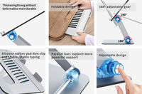 Support d'ordinateur portable pliable en aluminium et plastique réglable pour tablettes et ordinateurs de 14 à 17,3 pouces