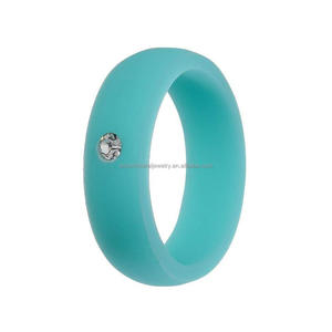 Women's 5.7mm <strong>Silicone</strong> <strong>Wedding</strong> Bands with Breathable Cubic Zirconia for Engagement Party Anniversary-Multi-Color Fashion <strong>Rings</strong> - Product Image 5