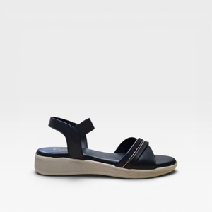 Sandales compensées grises confortables pour femmes, à lanières croisées, style slingback, avec coussinet doux, légères, chaussures décontractées pour l'été quotidien - Product Image 3