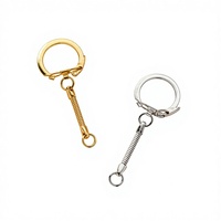 Boucle à ressort métallique avec chaîne serpent, anneau ouvert suspendu, connecteur porte-clés électroplaqué pour jouets en peluche, accessoires DIY