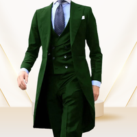 Costume Homme Sur Mesure en Gros : Designs de Manteaux Longs, Costume Rouge, Smoking Élégant pour Homme, Ensemble 3 Pièces Personnalisé (Veste+Gilet+Pantalon)