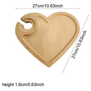 <span class=keywords><strong>Plateau</strong></span> de service en bambou en forme de cœur avec porte-gobelets, <span class=keywords><strong>plateau</strong></span> à cocktails multifonctionnel, grand <span class=keywords><strong>plateau</strong></span> en bois en forme de cœur - Product Image 6