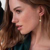 Vente en gros d'accessoires vintage de luxe pour femmes Boucles d'oreilles mode en forme de larme avec pendentif en or et cœur