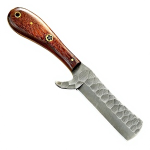 Cuchillo de vaquero forjado a mano de acero al carbono de grado industrial, con filo biselado, mango de palisandro, hoja fija de espiga completa, OEM personalizado - Product Image 1
