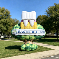 Modèle de dent gonflable géant personnalisé, mascotte gonflable publicitaire Eastside Dental pour événement promotionnel de clinique dentaire