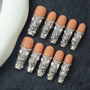 Uñas acrílicas de lujo hechas a mano al por mayor, uñas postizas acrílicas de cobertura completa, etiqueta privada, uñas postizas de alta calidad - Product Image 1