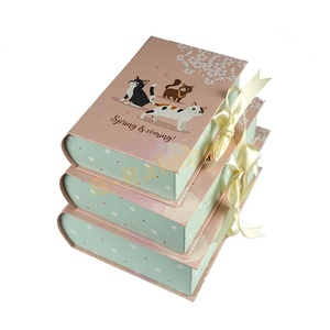 Boîte Rangement Forme Livre - Cadeau Déco Noël - Organisation Élégante (Kaki) - 7