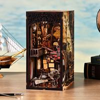 Maison de poupée miniature de luxe, éco-responsable, faite à la main, kit de puzzle en bois 3D DIY, décoration créative pour étagère à livres