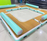 Plateforme flottante gonflable en PVC Drop Stitch 200x150cm, pression d'air 15-18 PSI, pour usage en hôtel-resort, avec barre de suspension