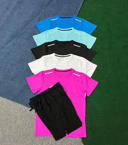 Camisetas y Pantalones Cortos Deportivos Unisex de Alta Calidad, Secado Rápido, Transpirables, Antibacterianos, para Fitness y Fútbol, Manga Corta, 100% Poliéster - Product Image 1