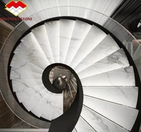Escalier en pierre frittée moderne Coupe brillante à la taille Design graphique intérieur Marches en pierre artificielle Tuiles
