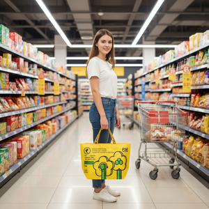 Recycled <strong>Bag</strong> pp Woven Tote Laminate Custom Reusable Plastic Shopping <strong>Bag</strong> with logo Polypropylene Tote Waterproof <strong>Grocery</strong> <strong>Bag</strong> - Product Image 3
