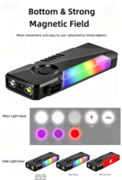 Lampe de travail LED COB magnétique, lampe de poche rechargeable type-c 650mAh, détecteur UV, 6 modes, étanche IPX4, pour réparation et camping