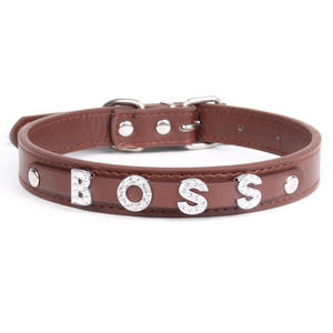 Holesale-<span class=keywords><strong>collar</strong></span> con letras deslizantes para perro y mascota, <span class=keywords><strong>collar</strong></span> con letras ostentosas y diamantes de imitación de alta calidad - Product Image 4